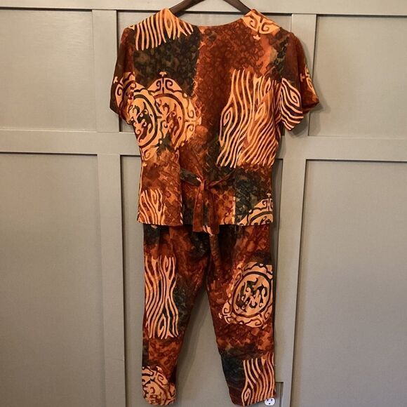 SILVER Moon Creations Maui, Hawaii Hawaiian Printed Shirt & Pants Set Size S/XS - Picture 7 of 16